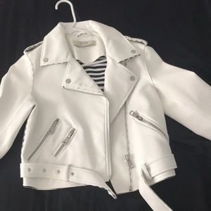 White faux leather jacket